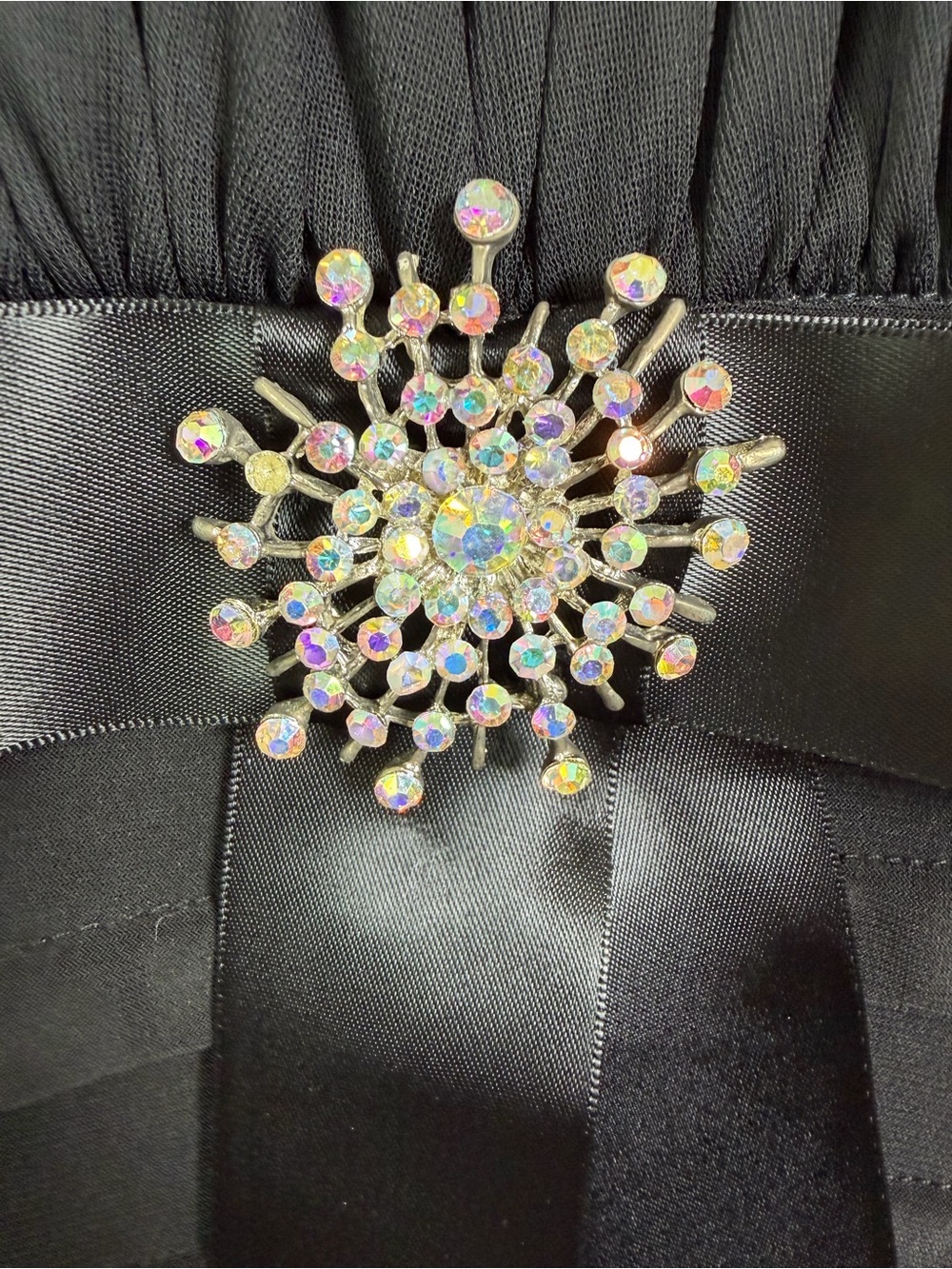 Betsy & Adam Women’s Sz 12 Black Halter Cocktail Dress Rhinestone Empire Waist - Picture 6 of 11